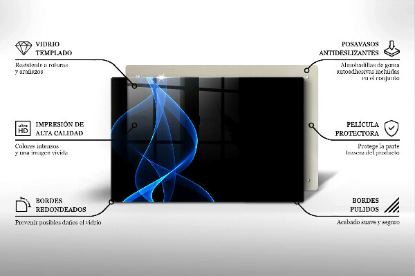 Herdabdeckung Blaue Rauchlinien