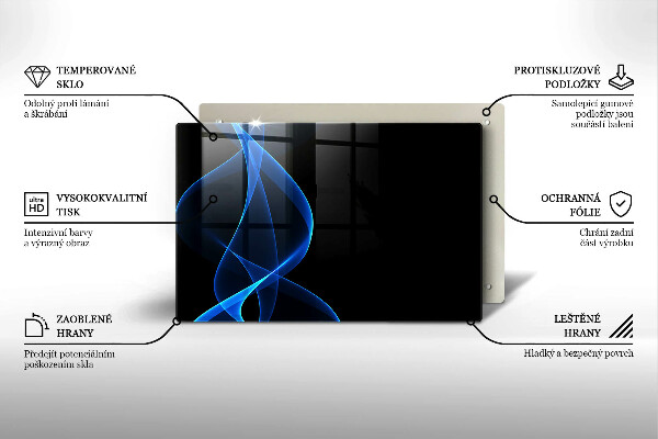 Herdabdeckung Blaue Rauchlinien