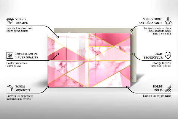 Herdabdeckung Geometrischer Marmor