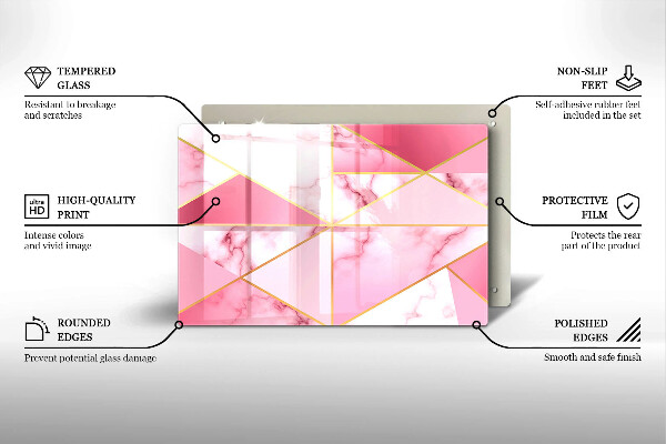 Herdabdeckung Geometrischer Marmor