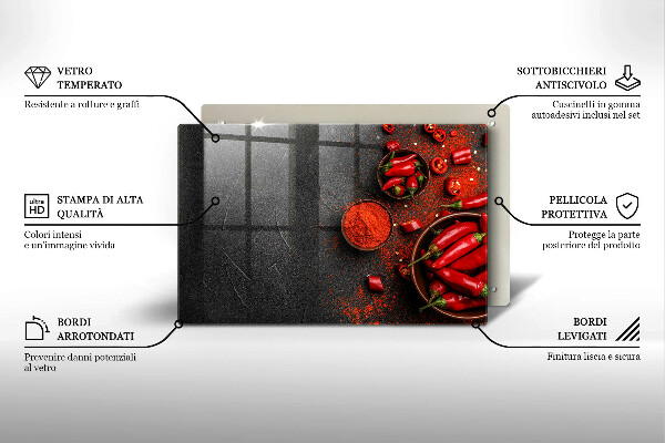 Herdabdeckung Rote Chilischoten