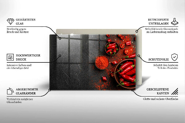 Herdabdeckung Rote Chilischoten