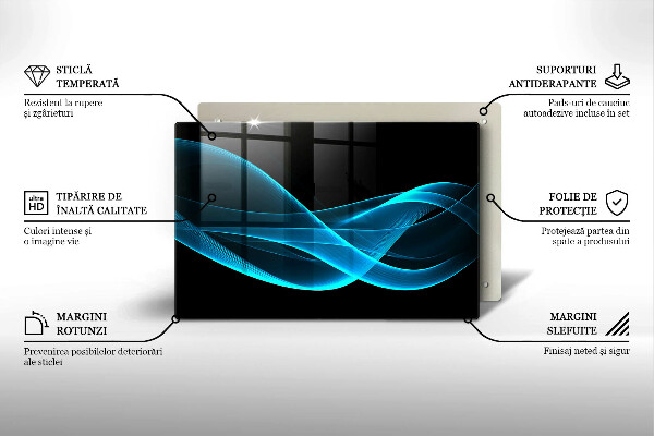 Herdabdeckung Blaue Abstraktion