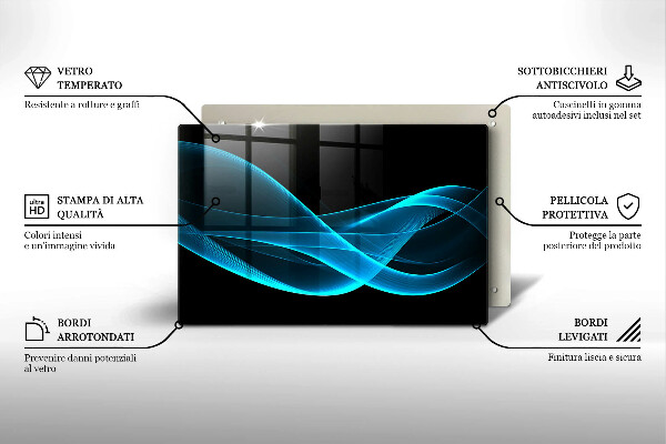Herdabdeckung Blaue Abstraktion