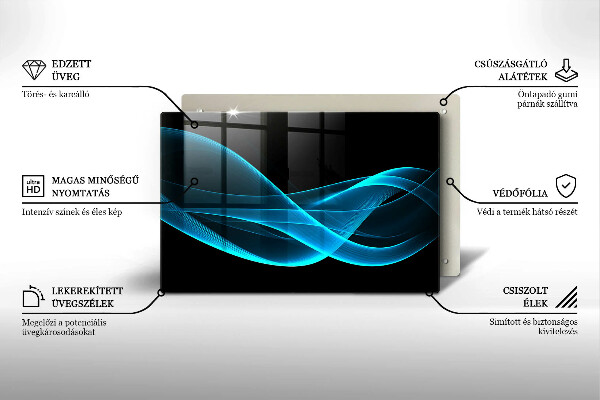 Herdabdeckung Blaue Abstraktion