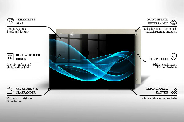 Herdabdeckung Blaue Abstraktion
