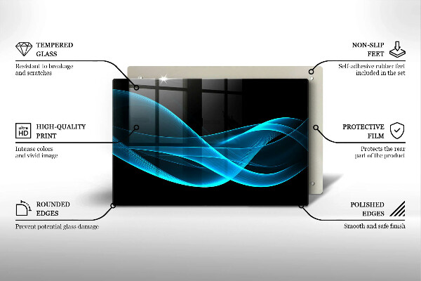 Herdabdeckung Blaue Abstraktion