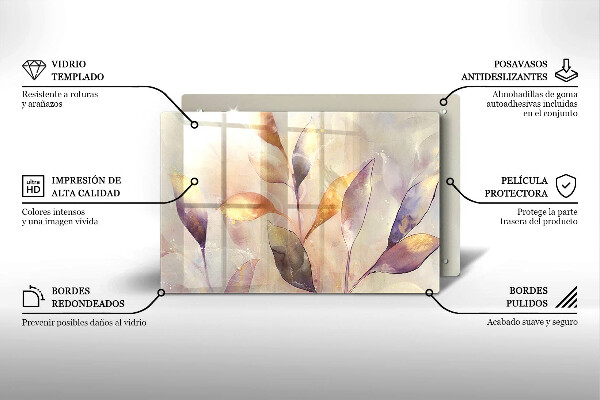 Herdabdeckung Bemalte Boho-Blätter