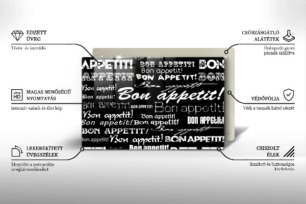 Herdabdeckung Küchenuntertitel Bon appetit