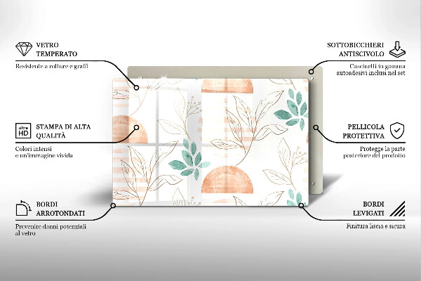 Herdabdeckung Boho-Blättermuster