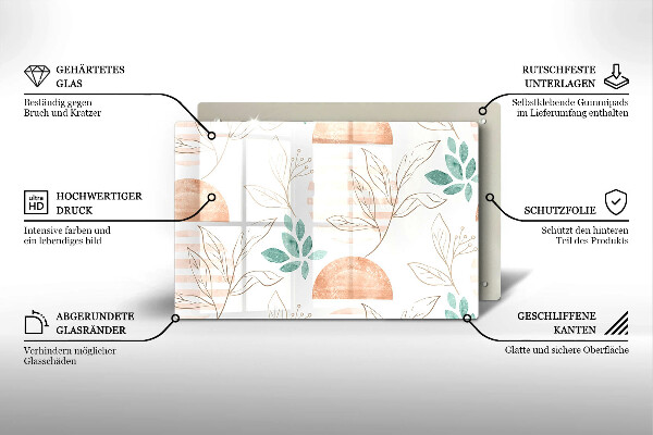 Herdabdeckung Boho-Blättermuster