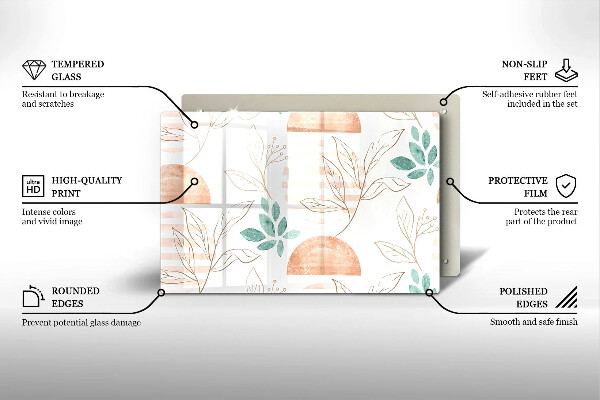 Herdabdeckung Boho-Blättermuster