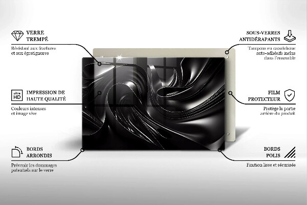 Herdabdeckung Abstrakte schwarze Masse