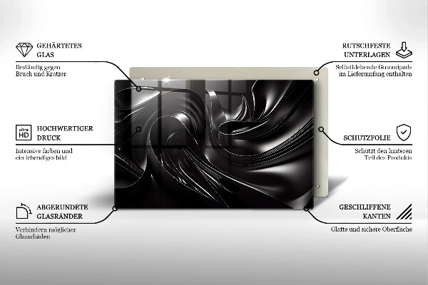Herdabdeckung Abstrakte schwarze Masse