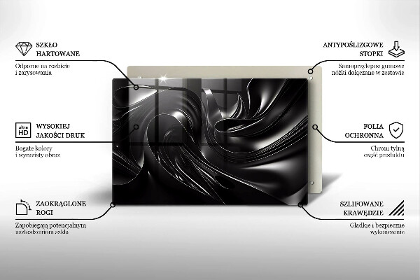 Herdabdeckung Abstrakte schwarze Masse