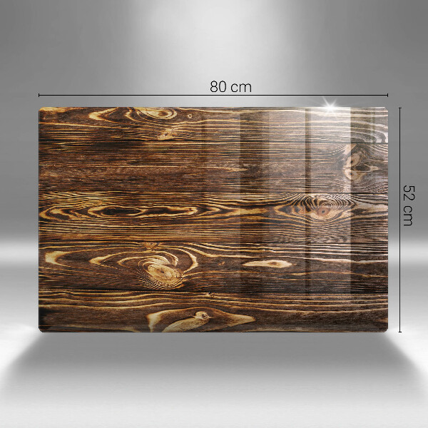 Herdabdeckplatte glas Holzstruktur