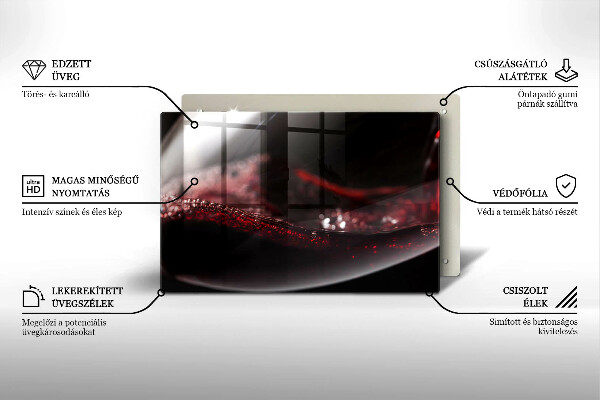 Herdabdeckplatte glas Rotwein im Glas