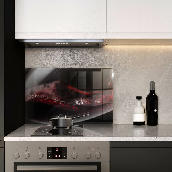 Herdabdeckplatte glas Rotwein im Glas