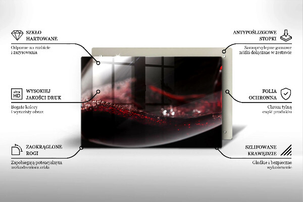 Herdabdeckplatte glas Rotwein im Glas