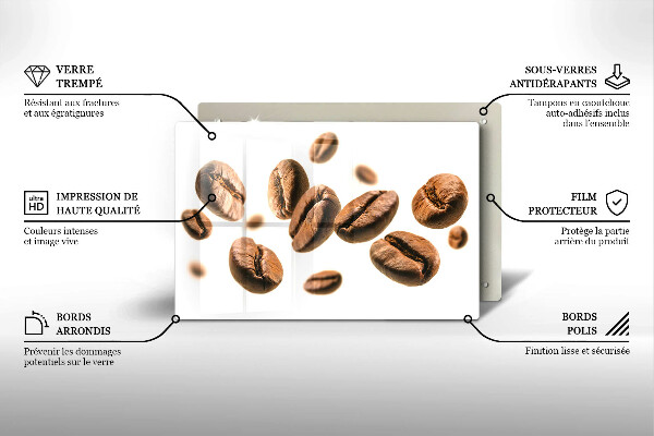 Herdabdeckplatte glas Kaffeebohnen
