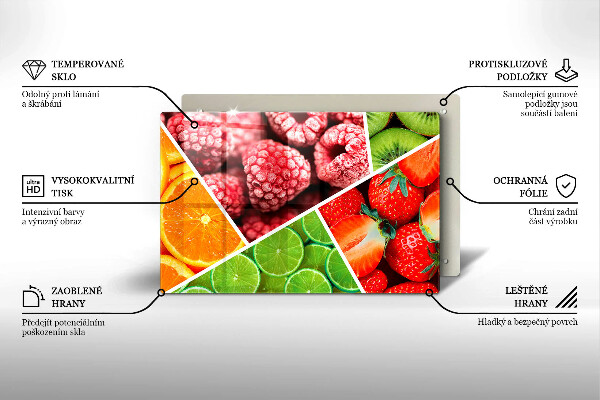 Herdabdeckplatte glas Bunte Früchte