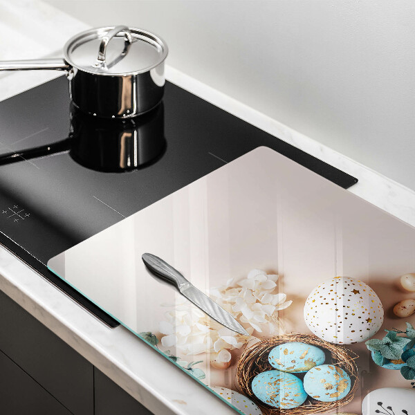 Herdabdeckplatte glas Osterdekorationen