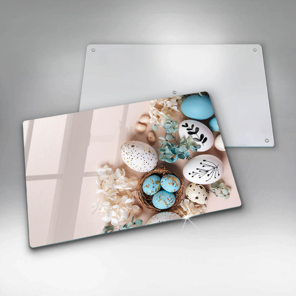 Herdabdeckplatte glas Osterdekorationen