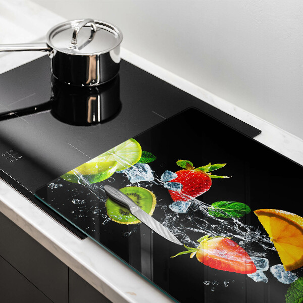 Herdabdeckplatte glas Früchte im Wasser