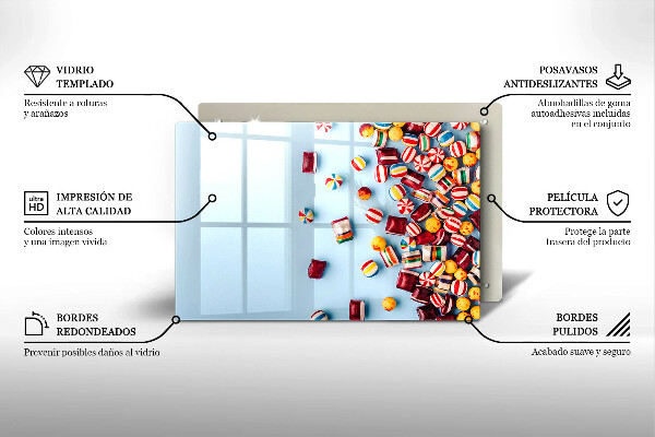 Herdabdeckplatte glas Bunte Bonbons