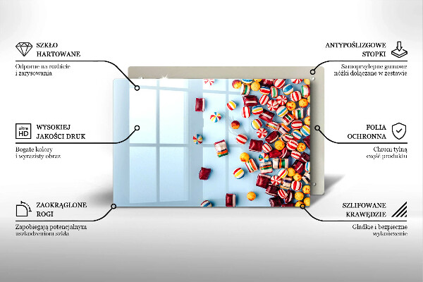 Herdabdeckplatte glas Bunte Bonbons