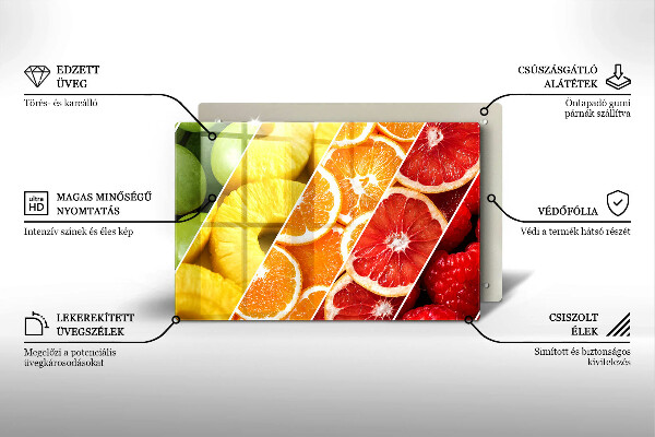 Herdabdeckplatte glas Bunte Früchte