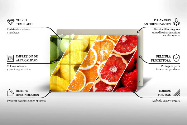 Herdabdeckplatte glas Bunte Früchte
