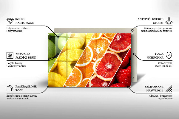 Herdabdeckplatte glas Bunte Früchte