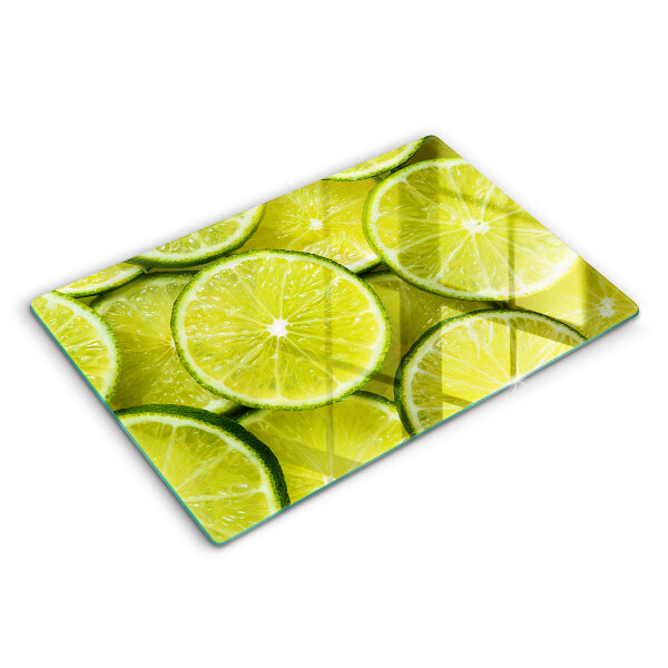 Herdabdeckplatte glas Limettenscheiben