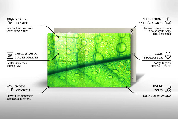 Herdabdeckplatte glas Nahaufnahme eines Blattes