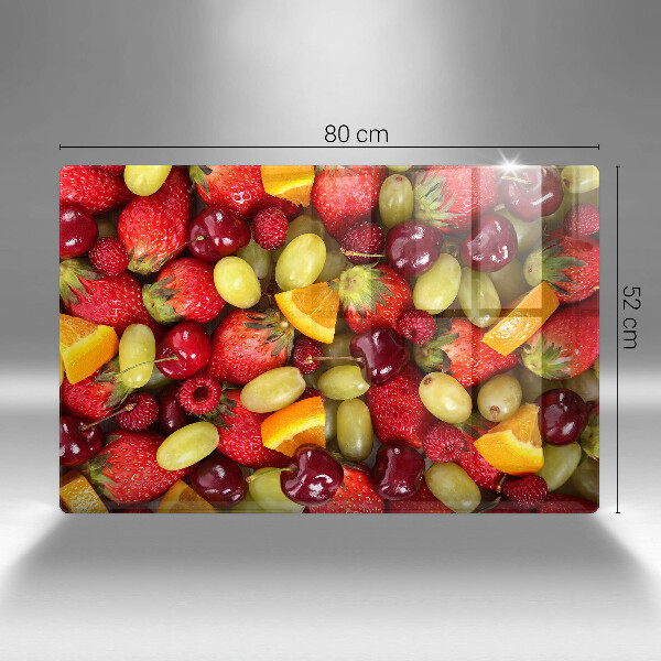 Herdabdeckplatte glas Sommerfrüchte