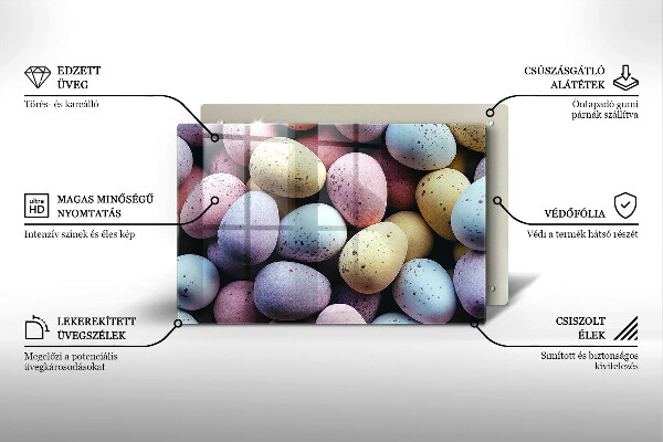 Herdabdeckplatte glas Ostereier