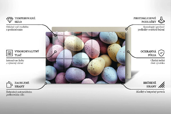 Herdabdeckplatte glas Ostereier