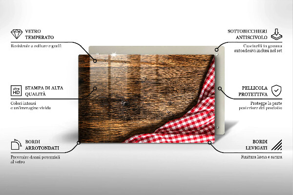 Herdabdeckplatte glas Holztisch
