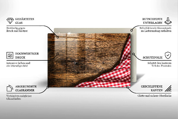 Herdabdeckplatte glas Holztisch