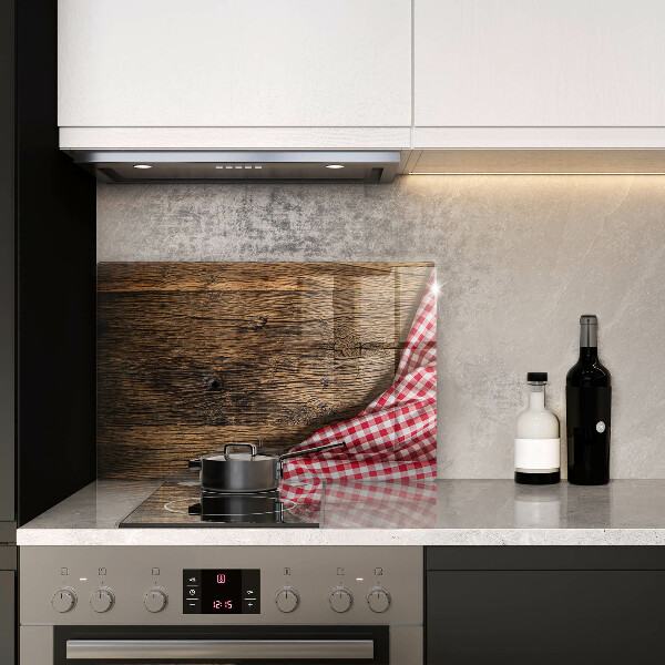 Herdabdeckplatte glas Holztisch