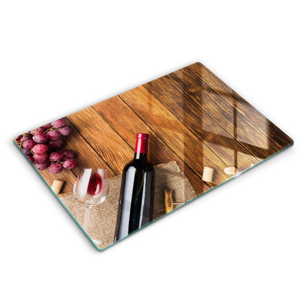 Herdabdeckplatte glas Eine Flasche Rotwein
