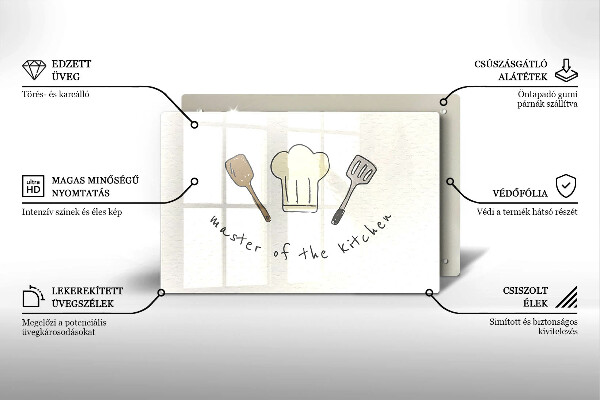 Herdabdeckplatte glas Master of the Kitchen