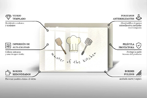 Herdabdeckplatte glas Master of the Kitchen