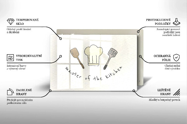 Herdabdeckplatte glas Master of the Kitchen