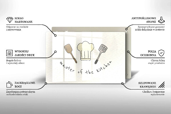 Herdabdeckplatte glas Master of the Kitchen