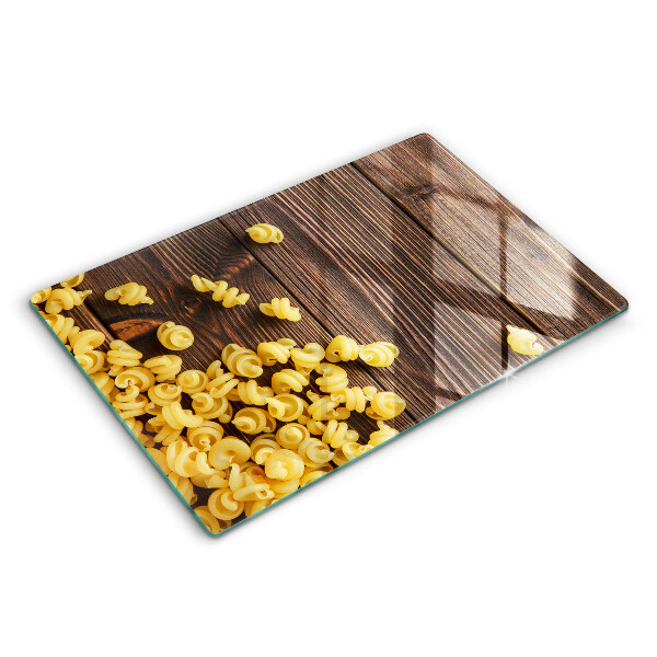 Herdabdeckplatte glas Nudeln auf dem Tisch