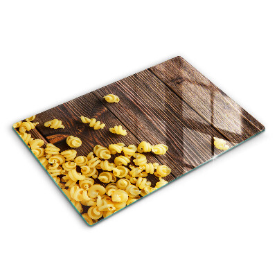 Herdabdeckplatte glas Nudeln auf dem Tisch