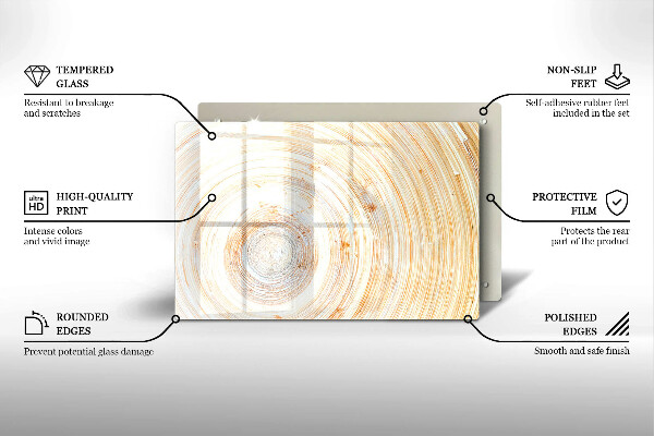 Herdabdeckplatte glas Holzstruktur