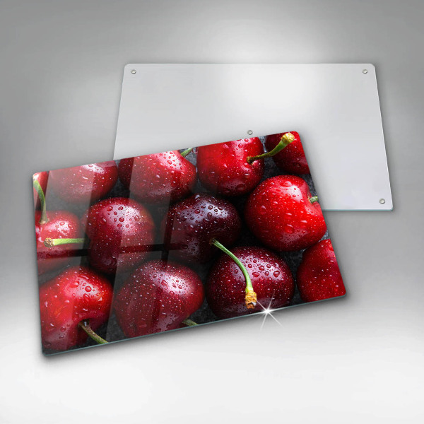 Herdabdeckplatte glas Nahaufnahme von Kirschen
